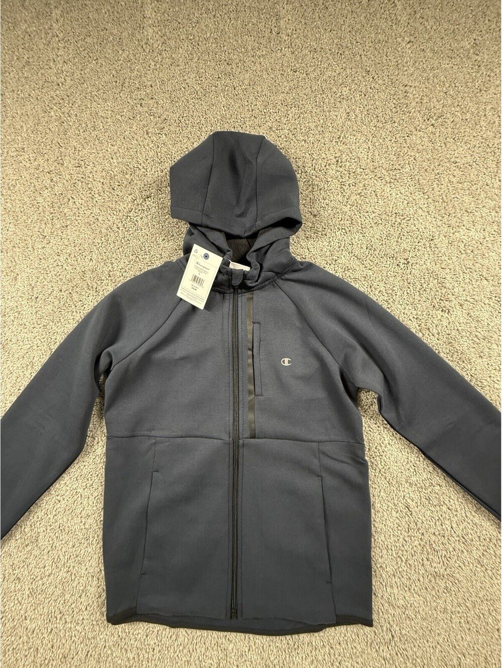 NWT Champion Boys' Double Knit Zip-Up Hoodie - Dark Navy L 14-16